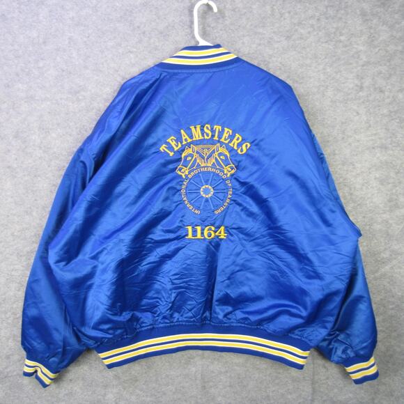 Vintage Teamsters 1164 Jacket Mens 5XL Game Sportswear Satin Union Patch 90s - Picture 13 of 14